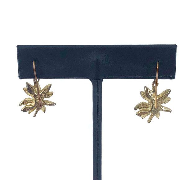 Enamel Poinsettia Earrings for Pierced Ears - Picture 4 of 6